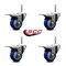 Service Caster 3 Inch Blue Polyurethane Swivel 58 Inch Threaded Stem Caster Set with Total Lock Brake SCC-TSTTL20S314-PPUB-BLUE-58212-4 - alternate 4